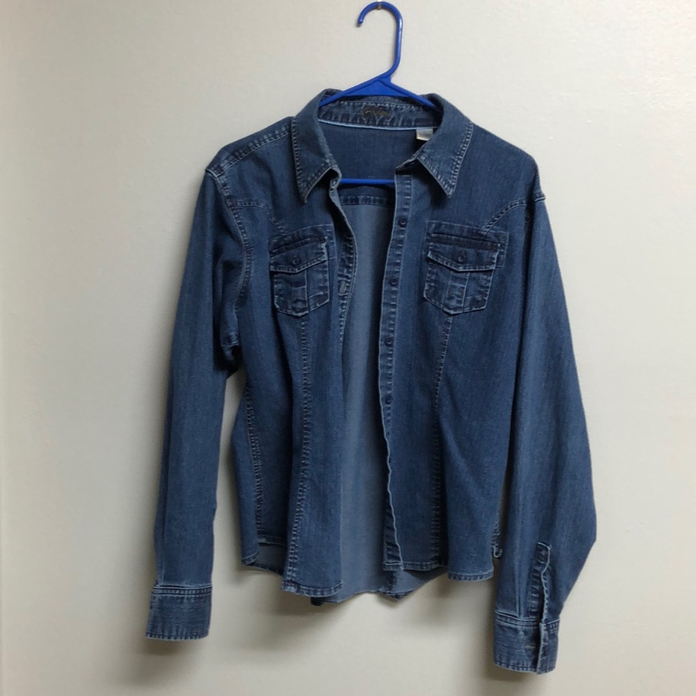 Denim button down